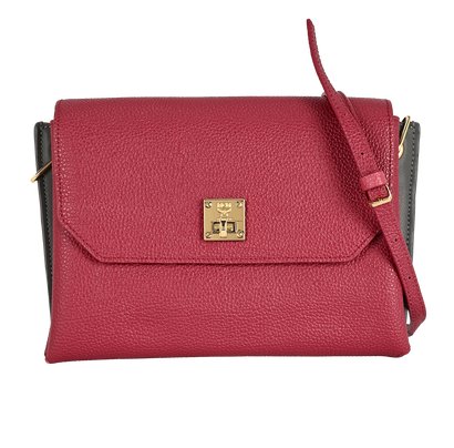 Milla Crossbody Bag, &pound;170, Handbags, Red, Leather, Front view